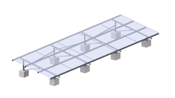 Структура высокой отметки 3 столбцов алюминиевая для систем PV панелей солнечных батарей Frameless земных установленных